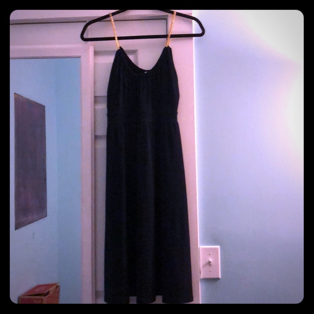 Navy Michael Kors Dress with gold chain straps